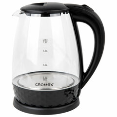 Чайник электрический CROMEX (КРОМЕКС) KT-308, 1,8 л, 1500 Вт, стекло, черный, 455150