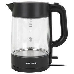 Чайник BRASSON (БРАССОН) KT-727, 1,7 л, 2200 Вт, стекло, графит, подсветка, 455190