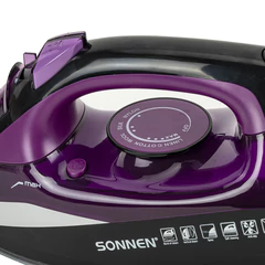 Утюг SONNEN SI-270, 2600 Вт, керамическое покрытие, антикапля, антинакипь, черный/<wbr/>фиолетовый, 455280