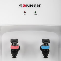 Кулер для воды SONNEN TSE-02WT, настольный, НАГРЕВ/<wbr/>ОХЛАЖДЕНИЕ ЭЛЕКТРОННОЕ, 2 крана, белый, 455413