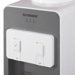 Кулер для воды SONNEN FSC-02BA, напольный, НАГРЕВ/<wbr/>ОХЛАЖДЕНИЕ КОМПРЕССОР, шкаф, 2 крана, серый, 455416
