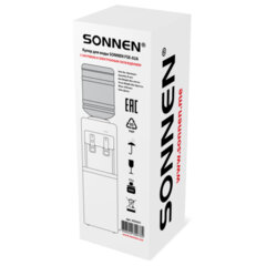Кулер для воды SONNEN FSE-02A, напольный, НАГРЕВ/<wbr/>ОХЛАЖДЕНИЕ ЭЛЕКТРОННОЕ, 2 крана, белый, 455421