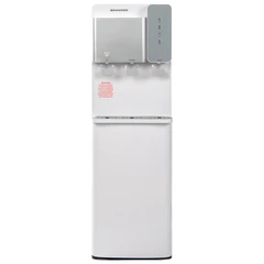 Кулер для воды BRASSON (БРАССОН) FSE-03SW, напольный, нагрев/<wbr/>охлаждение электронное, НИЖНЯЯ ЗАГРУЗКА, 3 крана, белый/<wbr/>серебристый, 455424