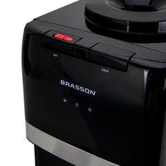 Кулер для воды BRASSON (БРАССОН) TSC-03, настольный, НАГРЕВ/<wbr/>ОХЛАЖДЕНИЕ КОМПРЕССОРНОЕ, 2 крана, черный, 455428