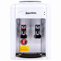 Кулер-водонагреватель БЕЗ ОХЛАЖДЕНИЯ, AQUA WORK 0.7-TKR, настольный, 2 крана, белый/<wbr/>черный, 24608