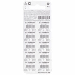Батарейка алкалиновая &laquo;таблетка&raquo; 1 шт., SONNEN Alkaline, 192A (G3, LR41), блистер, отрывной блок, 455603