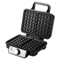 Электровафельница антипригарная для венских и бельгийских вафель, 2 вафли, 1200 Вт, DASWERK (ДАСВЕРК), WM-6, 455653