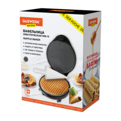 Электровафельница антипригарная для тонких вафель-трубочек и рожков, 1200 Вт, DASWERK (ДАСВЕРК), WM-10, 455656