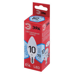Лампа светодиодная ЭРА RED LINE, 10 (70) Вт, цоколь Е14, свеча, нейтральный белый свет, 25000 ч., LED B35-10W-4000-E14