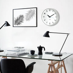 Часы настенные TROYKATIME (TROYKA) 77777710, круг, белые, серебристая рамка, 30,5&times;30,5&times;3,5 см