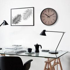 Часы настенные TROYKATIME (TROYKA) 77770743, круг, коричневые, черная рамка, 30,5&times;30,5&times;5 см