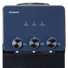 Кулер для воды SONNEN FSE-03RTi, напольный, НАГРЕВ/<wbr/>ОХЛАЖДЕНИЕ ЭЛЕКТРОННОЕ, шкафчик, 3 крана, титановый синий, 455746