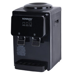 Кулер для воды SONNEN TSE-02FBP, настольный, НАГРЕВ/<wbr/>ОХЛАЖДЕНИЕ ЭЛЕКТРОННОЕ, 2 крана, антрацит, 455750
