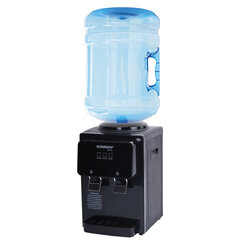 Кулер для воды SONNEN TSE-02FBP, настольный, НАГРЕВ/<wbr/>ОХЛАЖДЕНИЕ ЭЛЕКТРОННОЕ, 2 крана, антрацит, 455750