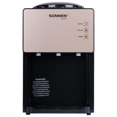 Кулер для воды SONNEN TSE-03BBP, настольный, НАГРЕВ/<wbr/>ОХЛАЖДЕНИЕ ЭЛЕКТРОННОЕ, 3 крана, черный/<wbr/>бежевый, 455751