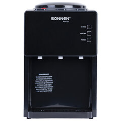 Кулер для воды SONNEN TSE-03BP, настольный, НАГРЕВ/<wbr/>ОХЛАЖДЕНИЕ ЭЛЕКТРОННОЕ, 3 крана, антрацит, 455752