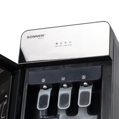 Кулер для воды SONNEN FSE-03G, напольный, нагрев/<wbr/>охлаждение электронное, НИЖНЯЯ ЗАГРУЗКА, 3 крана, зеркальный, 455753