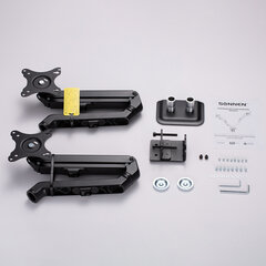 Кронштейн для двух мониторов настольный VESA 75&times;75, 100&times;100, 17"-27", до 14 кг, SONNEN MOTION, 455945