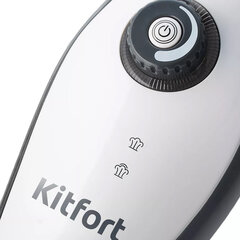 Паровая швабра KITFORT KT-1008, 1500 Вт, 1 бар, объем 0,37 л, белая/серая