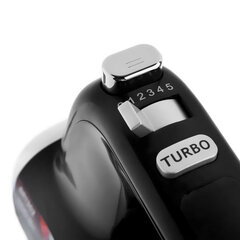 Миксер BRAYER BR1302, 800 Вт, 5 скоростей, 2 венчика, 2 крюка для теста, черный/<wbr/>серебро
