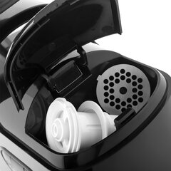 Мясорубка BRAYER BR1602, 2000 Вт, производительность 2 кг/<wbr/>мин, металлический шнек, реверс, пластик, черная/<wbr/>серебро