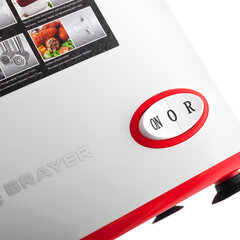 Мясорубка BRAYER BR1603, 1500 Вт, производительность 2 кг/<wbr/>мин, металлический шнек, реверс, пластик, белая/<wbr/>красная