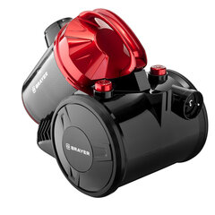 Пылесос BRAYER BR4202 с контейнером &laquo;циклон&raquo;, 2200 Вт, мощность всасывания 420 Вт, черный/<wbr/>бордовый