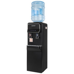 Кулер для воды SONNEN FSE-02WBc, напольный, НАГРЕВ/<wbr/>ОХЛАЖДЕНИЕ ЭЛЕКТРОННОЕ, шкаф, 2 крана, черный, 456168