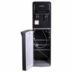 Кулер для воды SONNEN FSE-02WB, напольный, нагрев/<wbr/>охлаждение, НИЖНЯЯ ЗАГРУЗКА, 2 крана, черный, 456169