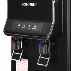 Кулер для воды SONNEN FSE-02WB, напольный, нагрев/<wbr/>охлаждение, НИЖНЯЯ ЗАГРУЗКА, 2 крана, черный, 456169