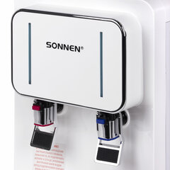 Кулер для воды SONNEN TSE-02W, настольный, НАГРЕВ/<wbr/>ОХЛАЖДЕНИЕ ЭЛЕКТРОННОЕ, 2 крана, белый, 456173