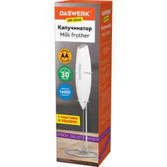 Капучинатор/<wbr/>вспениватель молока электрический на подставке soft touch, белый, DASWERK (ДАСВЕРК), 456178