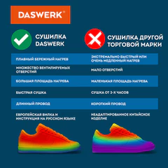 Сушилка для обуви, варежек, перчаток, универсальная складная сушка 150 Вт, DASWERK (ДАСВЕРК), SD10, 456203