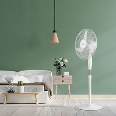 Вентилятор напольный, 3 режима, BALLU BFF–806, d=43 см, 40 Вт, белый