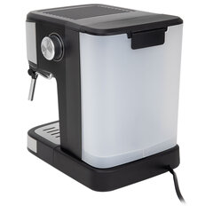 Кофеварка рожковая ручной капучинатор SONNEN CM8501, 1100 Вт, 1,5 л, 15 бар, черная/<wbr/>серебро, 456335