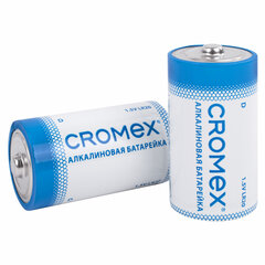 Батарейки алкалиновые КОМПЛЕКТ 4 шт., CROMEX (КРОМЕКС) Alkaline, D (LR20, 13А), короб, 456454