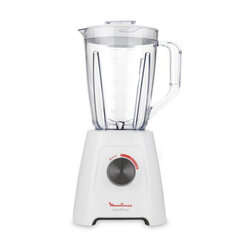 Блендер стационарный MOULINEX LM420110, 600 Вт, 2 скорости, чаша 2 л, пластик, белый