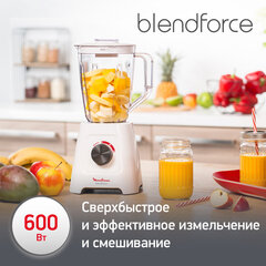 Блендер стационарный MOULINEX LM420110, 600 Вт, 2 скорости, чаша 2 л, пластик, белый