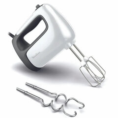 Миксер MOULINEX HM460110, 500 Вт, 5 скоростей, 2 венчика, 2 крюка для теста, белый