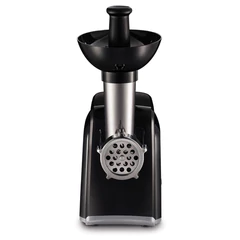 Мясорубка MOULINEX ME105830, 1400 Вт, производительность 1,7 кг/мин, 2 насадки, реверс, пластик, черная