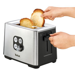 Тостер TEFAL TT420D30, 900 Вт, 2 тоста, 7 режимов, сталь, серебристый