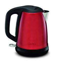 Чайник TEFAL KI270530, 1,7 л, 2400 Вт, закрытый нагревательный элемент, сталь, красный