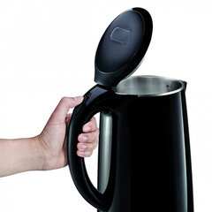 Чайник TEFAL KO260830, 1,7 л, 2150 Вт, закрытый нагревательный элемент, двойные стенки, пластик, черный