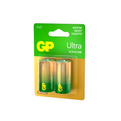 Батарейки КОМПЛЕКТ 2 шт., GP Ultra G-Tech, С (LR14, 14А), алкалиновые, блистер, 14AU-2CR2
