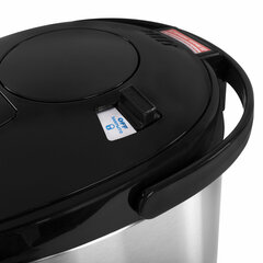 Термопот SONNEN TP-50, 5 л, 900 Вт, 1 температурный режим, 3 режима подачи воды, сталь, белый/<wbr/>серебро, 456711