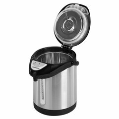 Термопот SONNEN TP-28, 3 л, 900 Вт, 1 температурный режим, ручной насос, сталь, черный/<wbr/>серебро, 456712