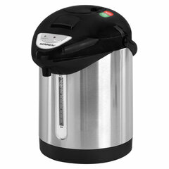 Термопот SONNEN TP-28, 3 л, 900 Вт, 1 температурный режим, ручной насос, сталь, черный/<wbr/>серебро, 456712