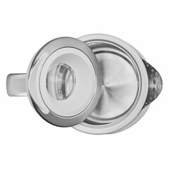 Чайник POLARIS PWK 1715 CGL, 1,7 л, 1850-2200 Вт, закрытый нагревательный элемент, стекло, белый, 54125