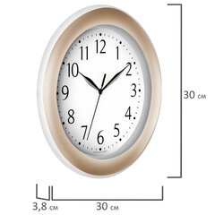 Часы настенные TROYKATIME (TROYKA) 122281201, круг, белые, золотая рамка, 30&times;30&times;3,8 см