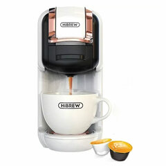 Кофемашина капсульная 5 в 1 NES/DG/чалды/молотый/K-Cup HIBREW H2B, 1450 Вт, объем 0,6 л, белая, 37194